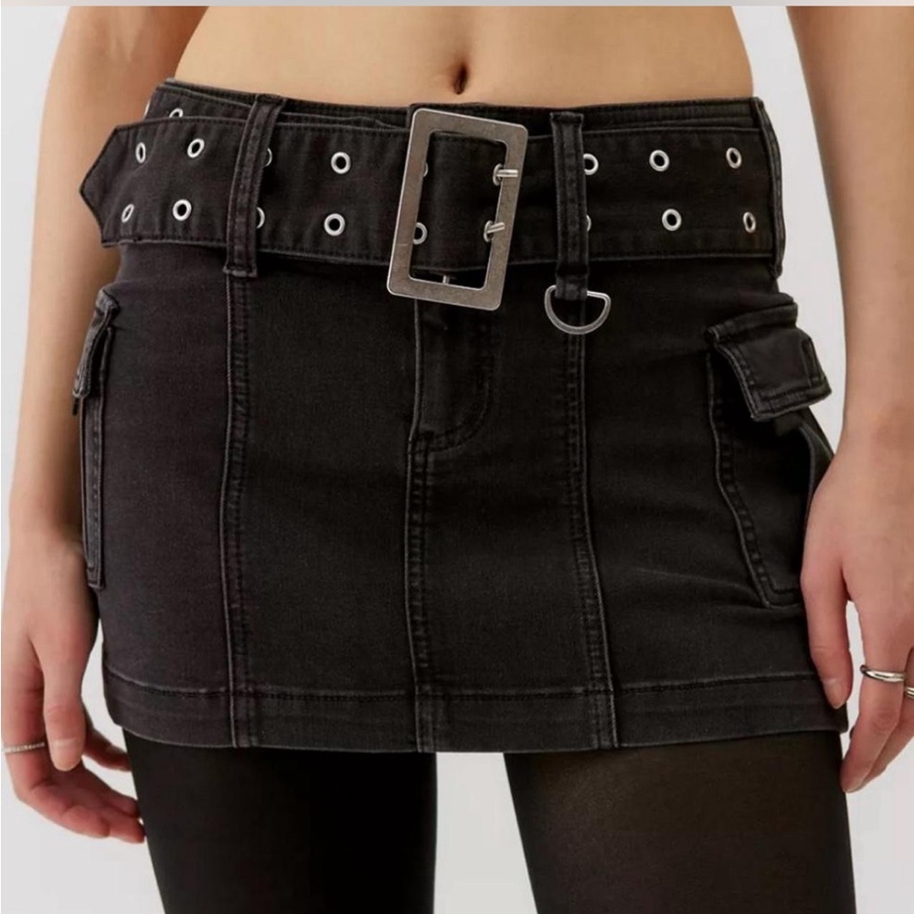 Urban Outfitters Black denim mini skirt